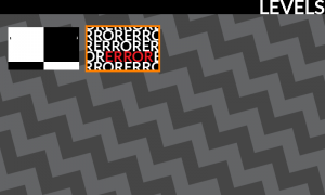 Screenshot of the level selection screen showing an error